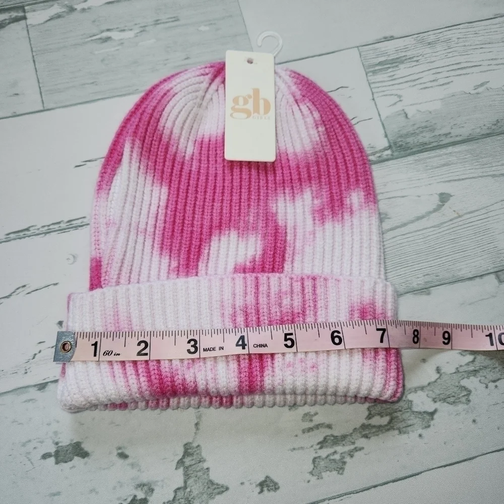 Gianni Bini NWT Girls Pink White Tie Dye Hat One Size